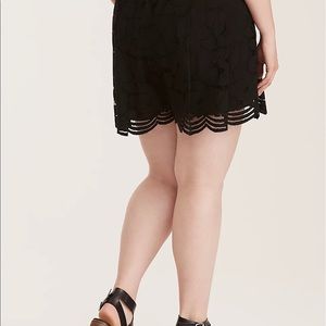 Torrid Black Floral Lace Short